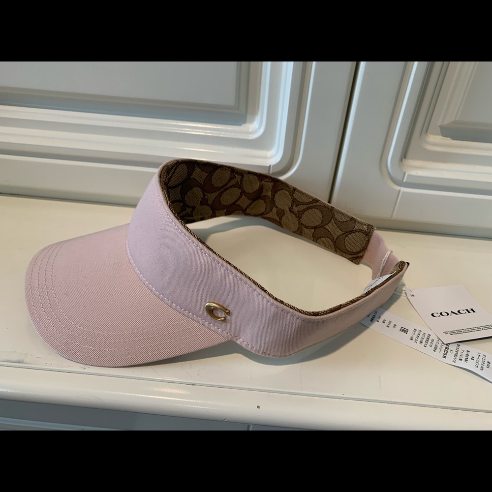 NWT Coach visor pink and signature tan - Picture 1 of 6